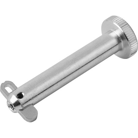 KIPP Locking Pin With Flat Head, With Folding Latch, D1=6 L=40, Steel K0776.06040